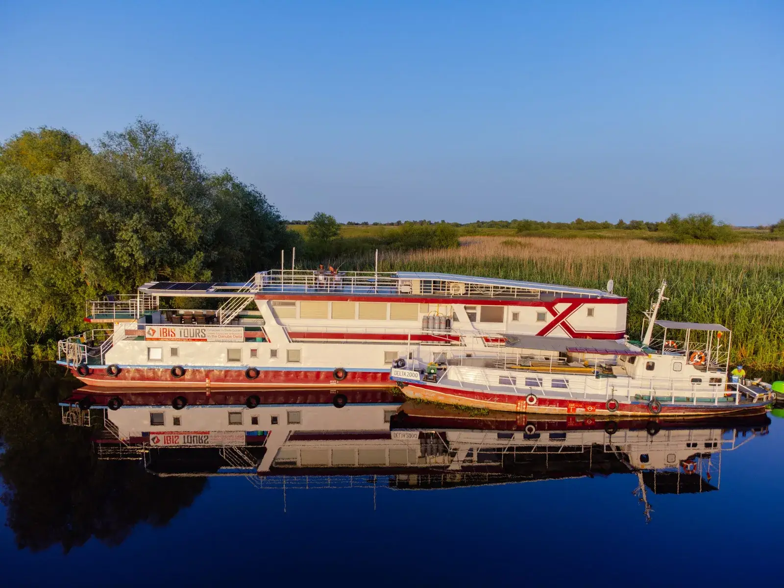 Aerial view of Danube Delta channels — the vast network accessible by boat